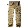 KEHAIOO Men's Cotton Military Cargo Pants, 8 Pockets Casual Work Combat Trousers, Military Army Camo Cargo Pants Plus Size Khaki M view 1