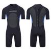 3Mm Neoprene Shorty Wetsuits for Men Women, One Piece Back Zip Diving Suit for Scuba Surfing Swim,B,S view 1