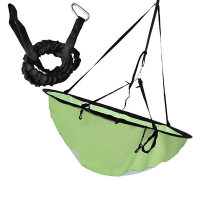 FAVOMOTO Kayak Wind Sail Transparent Window Foldable Downwind Sail Kit for Canoes and Inflatable Boats Easy Setup and Ultraviolet Green