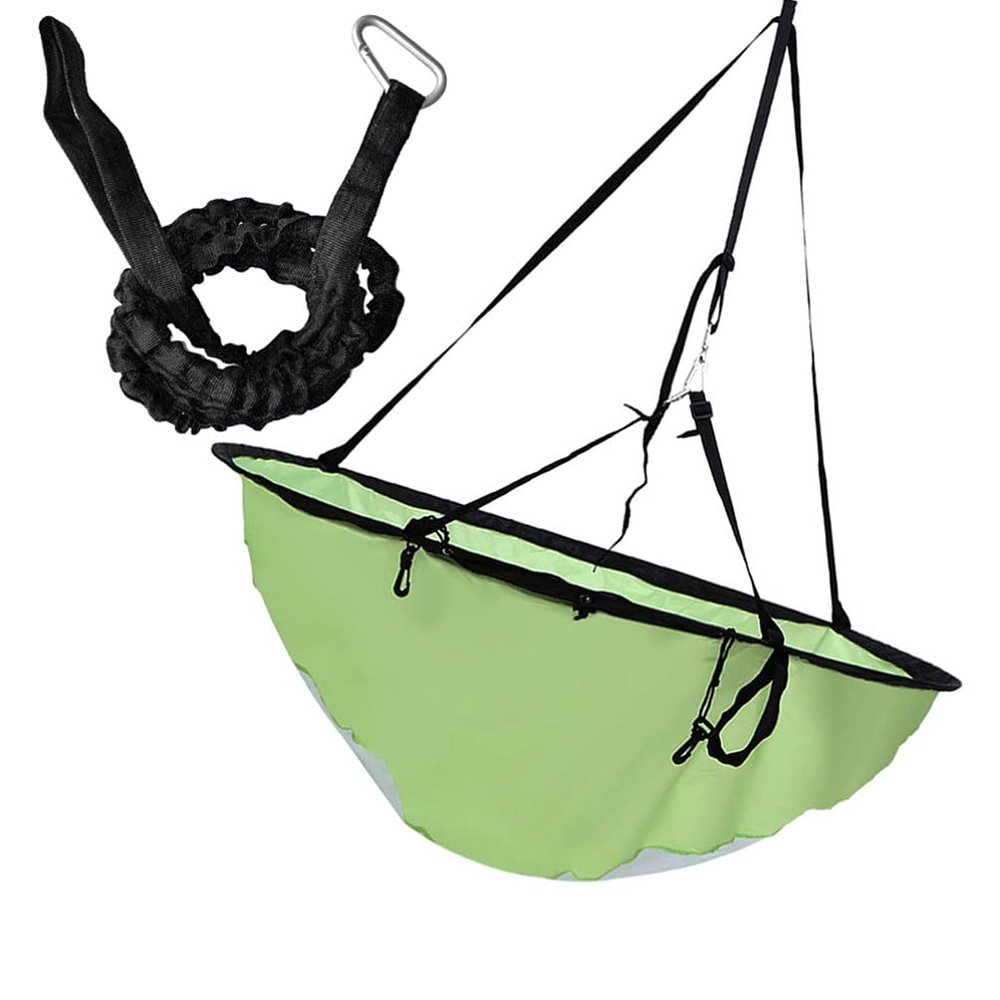 FAVOMOTO Kayak Wind Sail Transparent Window Foldable Downwind Sail Kit for Canoes and Inflatable Boats Easy Setup and Ultraviolet Green