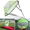 FAVOMOTO Kayak Wind Sail Transparent Window Foldable Downwind Sail Kit for Canoes and Inflatable Boats Easy Setup and Ultraviolet Green view 3