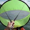 FAVOMOTO Kayak Wind Sail Transparent Window Foldable Downwind Sail Kit for Canoes and Inflatable Boats Easy Setup and Ultraviolet Green view 4