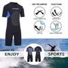 3Mm Neoprene Shorty Wetsuits for Men Women, One Piece Back Zip Diving Suit for Scuba Surfing Swim,B,XXL view 3