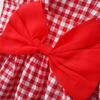 0-4T Baby Kids Girls Sleeveless Sundress Tutu Skirts Bow Plaid Print Princess Dress+Hat Set Summer Outfits Clothes (Red,18-24 Months,3 Years,4 Years) view 4