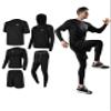 Legou men's fitness tracksuits shirts Pants Shorts Hoodie tights quick-drying sports black loose 5-piece set view 1