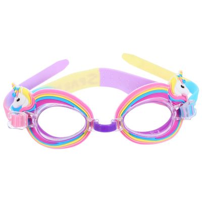 PRETYZOOM Anti-Fog Swimming Goggles for Kids Cute Unicorn Design with Adjustable Strap Comfortable Silicone Fit Perfect for Toddlers Age 3-6, 6.10 X 2.16 X 1.57 Inches