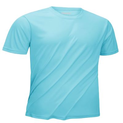 KEFITEVD Running Shirts for Men Short Sleeve UPF 50+ UV Sun Protection Rashguard Swim Performance Lightweight Quick Dry Hiking Shirts Men Lake Blue