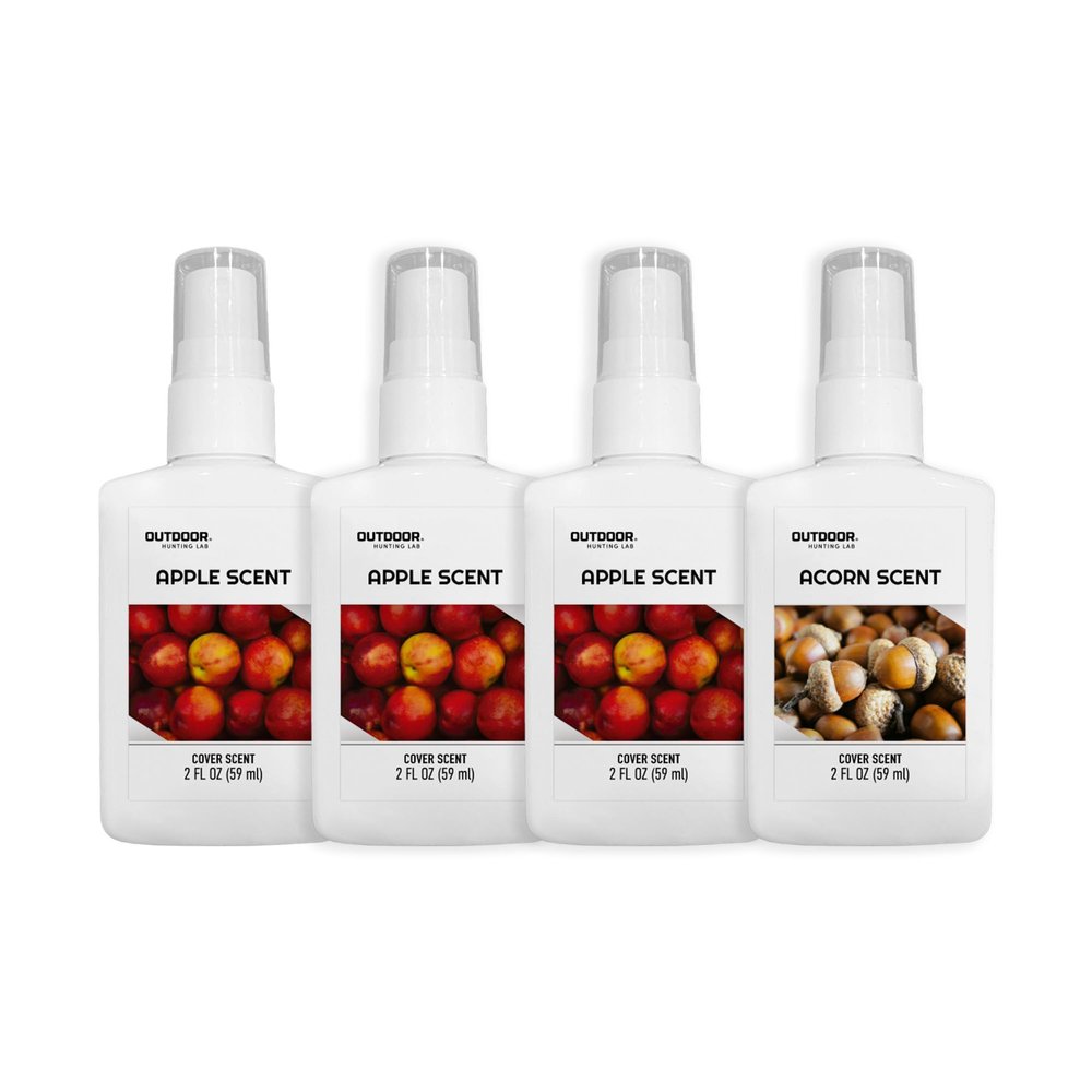 Outdoor Hunting Lab Cover Scent for Deer Hunting Deer Attractant - Deer Scents and Attractants Spray Scent Cover for Stands, Hunting Gear & More - Deer Hunting Accessories (Combo 4 Pack)