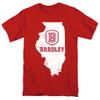 Bradley University Official State Shape Unisex Adult T-Shirt, State Shape, 5X-Large view 1
