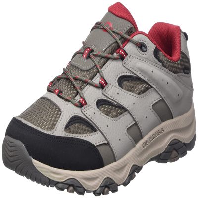 Merrell Unisex Kid's Moab 3 Low Waterpoof Hiking Shoe, Boulder/RED, 6 Medium
