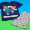 Super Mario Nintendo Pajamas Boys Kids Luigi Blue OR Red Short PJs 7-8 Years view 3
