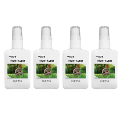 Outdoor Hunting Lab Rabbit Urine Spray | Rabbit Scent for Dog Training, Coyote Hunting, and Predator Attractant | 2 oz Bottle | 4 Bottles