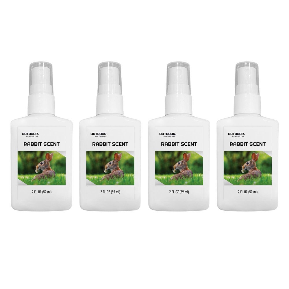 Outdoor Hunting Lab Rabbit Urine Spray | Rabbit Scent for Dog Training, Coyote Hunting, and Predator Attractant | 2 oz Bottle | 4 Bottles