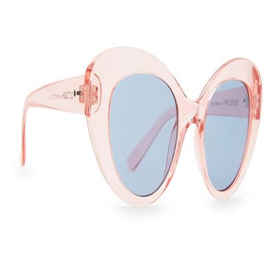 Dot Dash Influence Oval White Sand With Blue Sunglasses