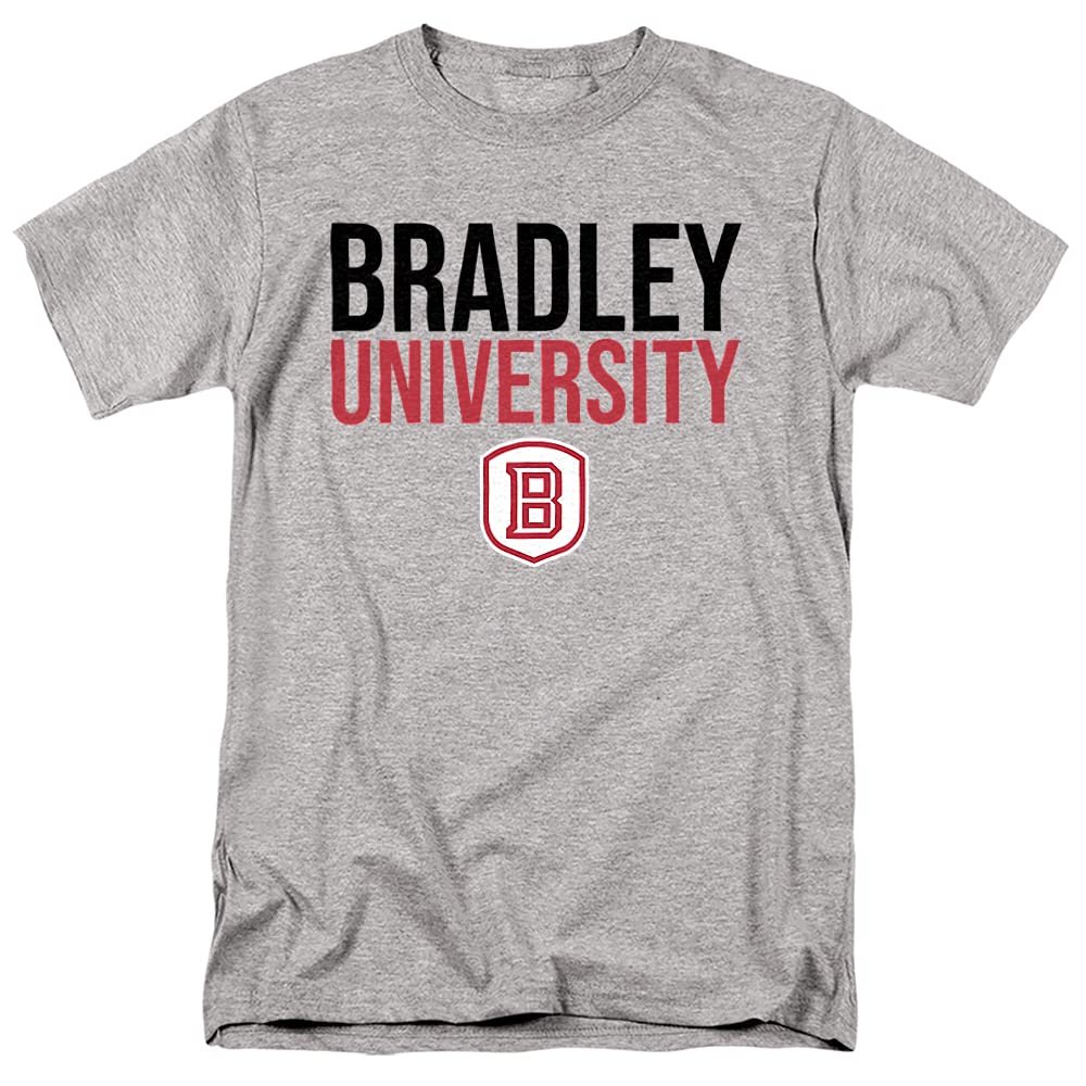 Bradley University Official Stacked Unisex Adult T-Shirt, Stacked, 5X-Large