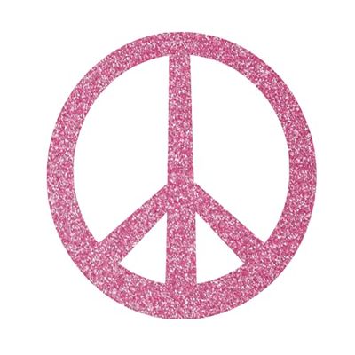 Peace Sign Iron On Decal, DIY Clothing, Hippy Decal, Iron On Transfer, Ready to Press, Flower Child, Peace Symbol, Hollistic Gifts (Pink Glitter)