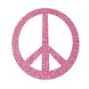 Peace Sign Iron On Decal, DIY Clothing, Hippy Decal, Iron On Transfer, Ready to Press, Flower Child, Peace Symbol, Hollistic Gifts (Pink Glitter) view 1