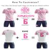 ORKY Customize Soccer Jersey, Personalized Name Number for Men/Youth/Kids, Quick Dry Team Uniform(Pink White 110cm) view 2