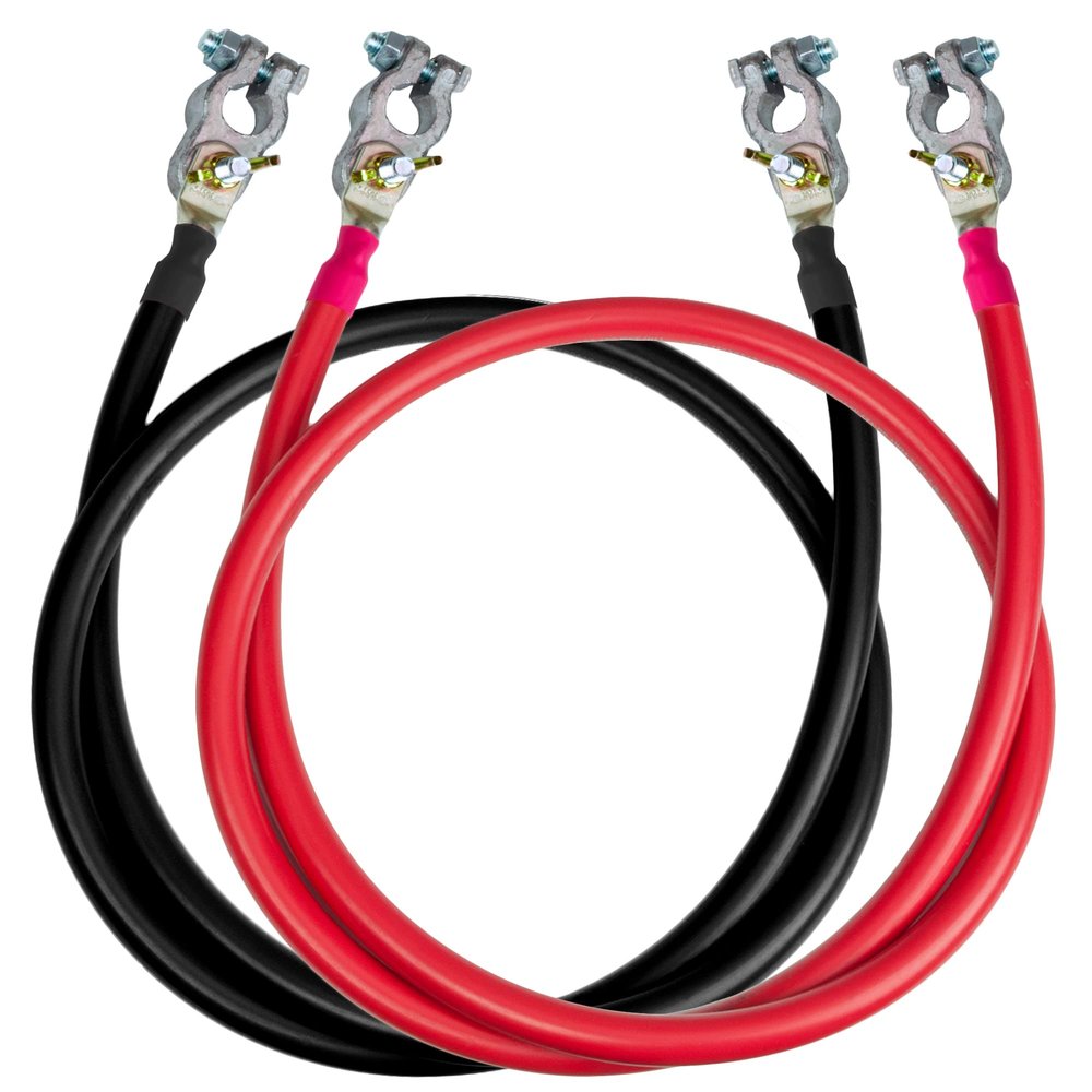 2/0 UL 1426 Battery Cables - 39 ft Marine Grade Wire Tinned Copper Oxygen-Free Insulated - Standard PVC Wire with 2 Lug + 2 Terminals for Boat, Automotive, Speakers, Solar, Camper, RV & Trailers