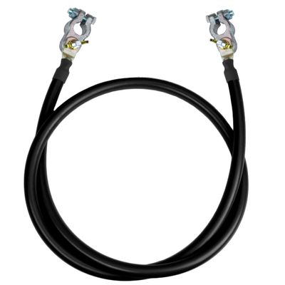 1 AWG UL 1426 Battery Cables - 12 ft Marine Grade Wire Tinned Copper Oxygen-Free Insulated - Standard PVC Wire with 2 Lug + 2 Terminals for Boat, Automotive, Speakers, Solar, Camper, RV & Trailers