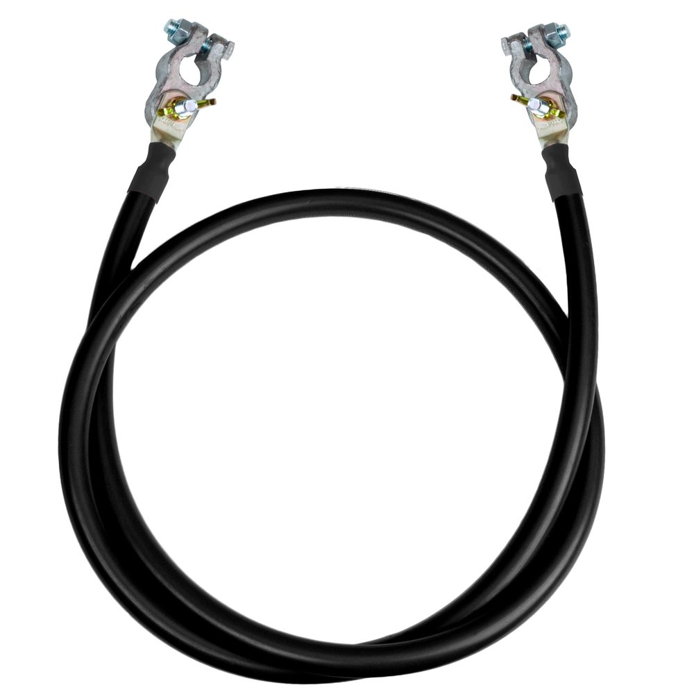 1 AWG UL 1426 Battery Cables - 12 ft Marine Grade Wire Tinned Copper Oxygen-Free Insulated - Standard PVC Wire with 2 Lug + 2 Terminals for Boat, Automotive, Speakers, Solar, Camper, RV & Trailers