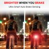 TAILGATOR Brake-Sensing Bike Tail Light (Accelerometer)  300 Lumen Brake Burst Rear Light  USB Rechargeable (Micro-USB)  5 Modes  Wide-Angle Visibility  Seatpost Mount view 3