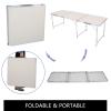 NA Aluminum Folding Table 6 Feet Adjustable Height, Lightweight and Portable Camping (White, 70.86 x 23.62 27.56 Inches) view 3