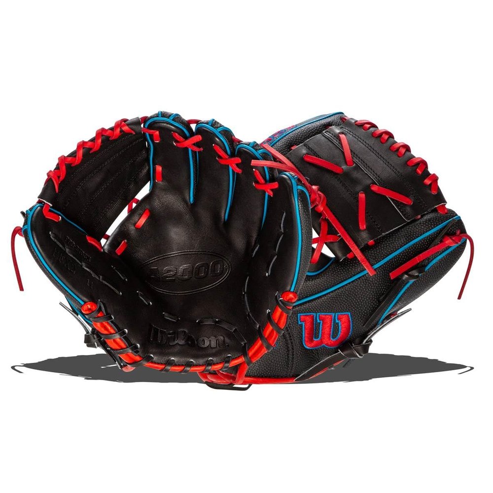 Wilson 2022 A2000 Pedrioa Fit X2SS 11" Infield Baseball Glove - Black/Red/Blue, Right Hand Throw