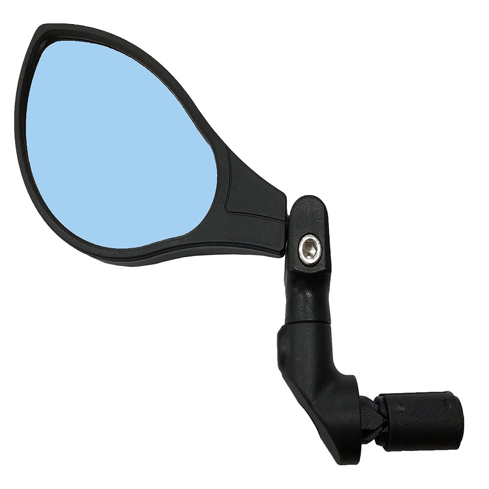 Hafny NEW Bar End Bike Mirror, HD Automotive Grade Glass Lens, Large Surface, Shatterproof, Multi-Angle Adjustable, E-Bike Mirrors, (HF-M902LB-FR08 (Left Side, Blue Glass))