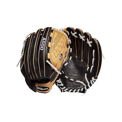 Wilson 2022 A500 Siren 12.5" Fastpitch Outfield Glove - Left Hand Throw, Black/Blonde/Yellow