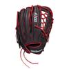 Wilson 2022 A700 12" Outfield Baseball Glove - Black/Red, Left Hand Throw view 2