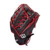 Wilson 2022 A700 12" Outfield Baseball Glove - Black/Red, Left Hand Throw view 4