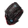 Wilson 2022 A440 Flash 12" Fastpitch Outfield Glove - Left Hand Throw, Black/Pink/Tropical Blue view 2