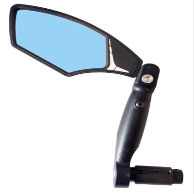 Hafny NEW Bar End Bike Mirror, HD Automotive Grade Glass Lens, Large Surface, Shatterproof, Multi-Angle Adjustable, E-Bike Mirrors, HF-M900-FR05 (HF-M900LB-FR05 (Left, Blue Glass))
