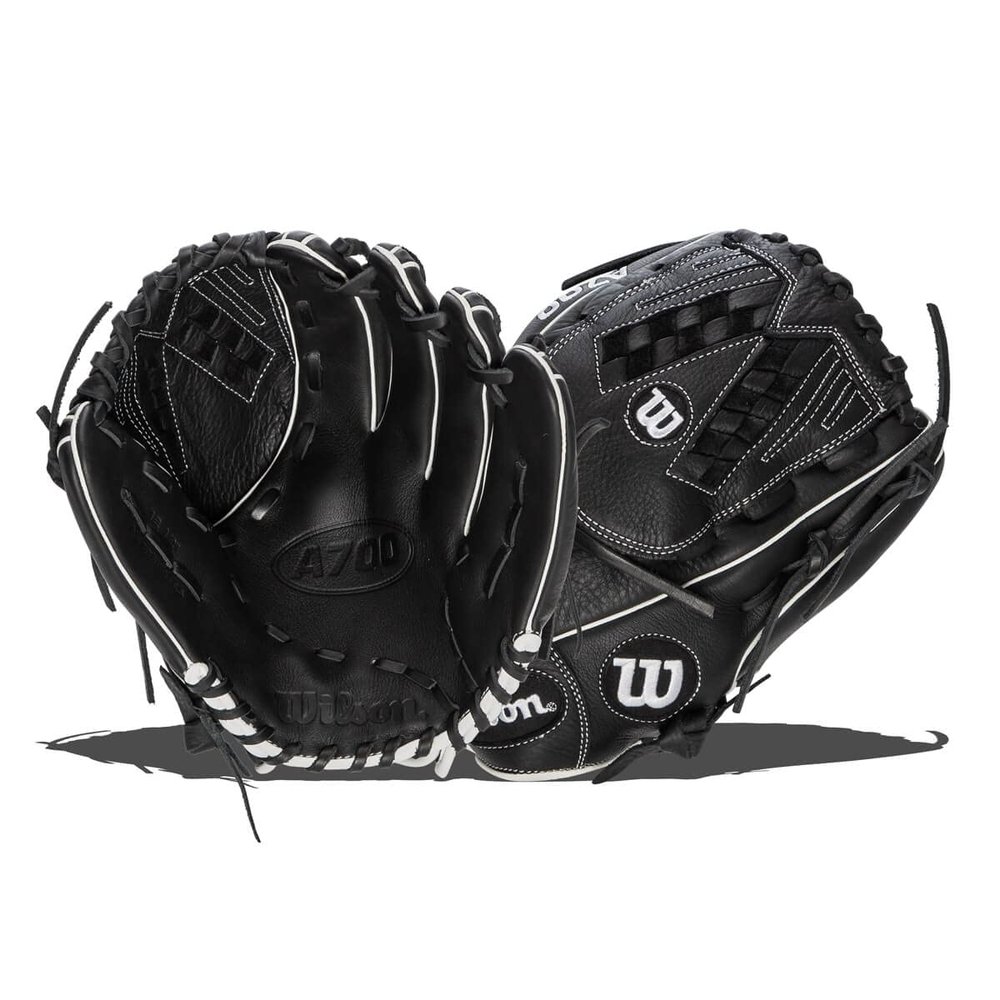 Wilson 2022 A700 12.5" Fastpitch Outfield Glove - Left Hand Throw, Black/White