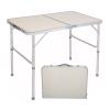 NA Aluminum Portable Folding Table 3 Feet, Camping Tables That Fold Up Lightweight, White Adjustable Height Picnic Table view 1