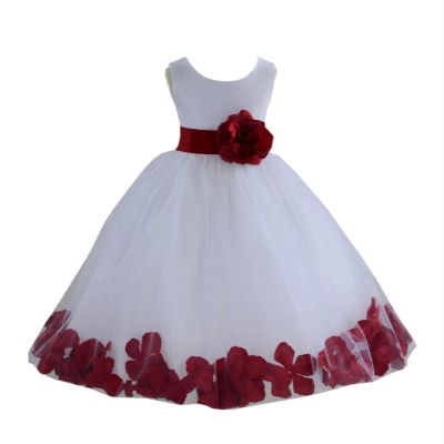 ekidsbridal Wedding Pageant Flower Petals Girl White Dress Flower Girl Dresses 302a 12-18m