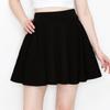 ALWAYS Women's Flared Mini Skater Skirt - High Waist Casual Stretch Basic Skirt Black XL view 2