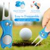 sprookber Golf Accessories Set - PRO Retractable Golf Club Brush, Microfiber Waffle Pattern Golf Towel, Golf Divot Repair Tool, Golf Ball Marker - Golf Club Cleaning Kit, Golf Accessories for Men view 4