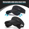 2 Pack Sun Visor Hat for Women, Adjustable Golf Hats Cap with Retractable Brim Black/White view 2
