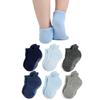 EPEIUS Baby Socks - Non-slip Ankle Socks with Grips, Thick Cotton, 6 Pair Pack, Solid Color Boys, 6-12 Months view 1