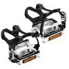VIEWALL Bike Pedals Toe Cages - 9/16" Spin Bike Pedal with Straps and Toe Clips for Outdoor Cycling and Indoor Exercise Bike, Replacement Alloy Multi-Purpose Bicycle Pedals view 1