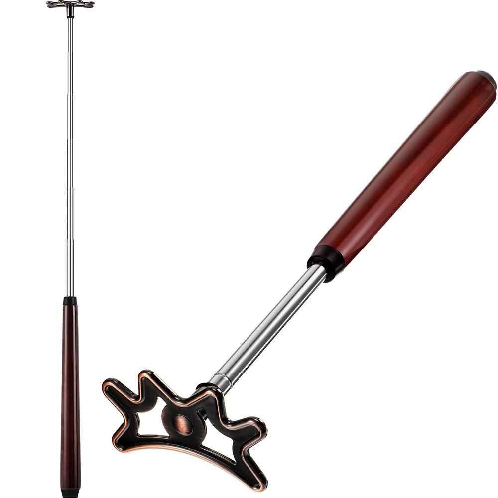 Sumind Retractable Pool Bridge Stick - Adjustable Billiards Cue Bridge with Removable Head, Wooden Handle & 5 Position Slots, Portable Pool Table Accessories for Home, Club & Tournament(Brown)
