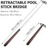 Sumind Retractable Pool Bridge Stick - Adjustable Billiards Cue Bridge with Removable Head, Wooden Handle & 5 Position Slots, Portable Pool Table Accessories for Home, Club & Tournament(Brown) view 3