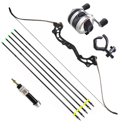 ZSHJGJR Recurve Bowfishing Kit Takedown Bowfishing Bow 30-55lbs Hunting Fishing Recurve Bow with Fishing Reel, Arrow Rest, Fiberglass Arrows Right Hand (30lbs)