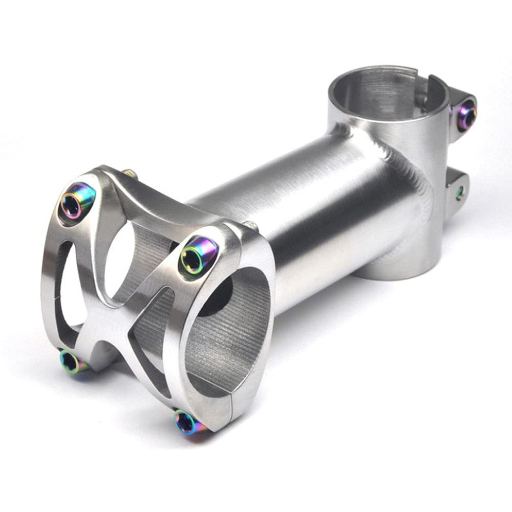 Chestnut-YX Titanium Bicycle Stem Bike Stem 25.4mm/31.8mm 5 Degree Bike Handlebar Stem for Mountain Bike Road Bike BMX MTB,Stem X Length 50/60/70/80/90/100/110/120mm (31.8mm, 50mm)