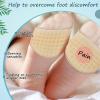 Sintege 10 Pairs Women's Toe Topper Socks with Padding Pads Covers Forefoot Pads Cushions Half Socks Non Skid Reusable Protectors (Nude) view 3
