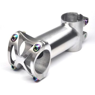 Chestnut-YX Titanium Bicycle Stem Bike Stem 25.4mm/31.8mm 5 Degree Bike Handlebar Stem for Mountain Bike Road Bike BMX MTB,Stem X Length 50/60/70/80/90/100/110/120mm (25.4mm, 70mm)