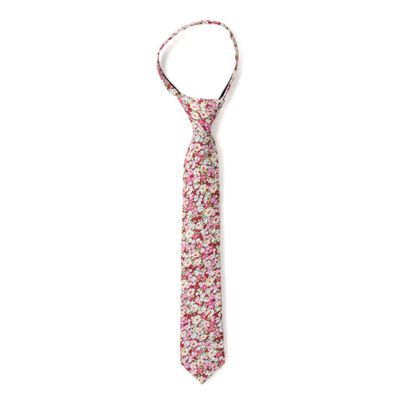 Spring Notion Boys' Cotton Floral Print Zipper Neckties in Trendy Colors, 46-Cinnamon Medium
