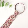 Spring Notion Boys' Cotton Floral Print Zipper Neckties in Trendy Colors, 46-Cinnamon Medium view 2